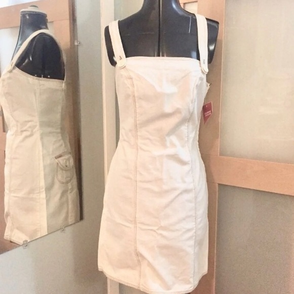 New White Denim Mini Dress, M - Picture 1 of 7